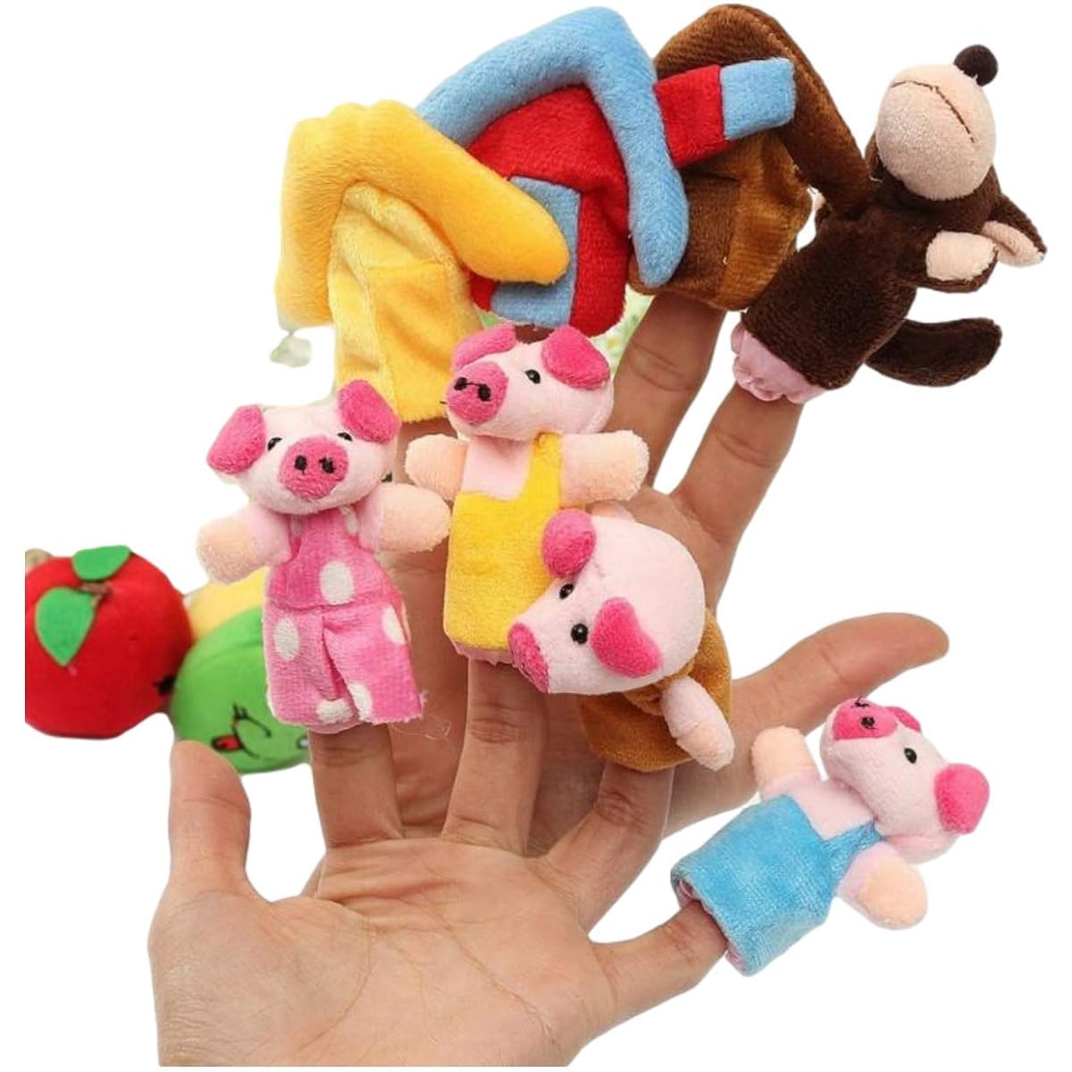 exitora Finger Puppets Fairy Tale Set Series Picture Book Educational Toys Characters Animals Three Little Pigs