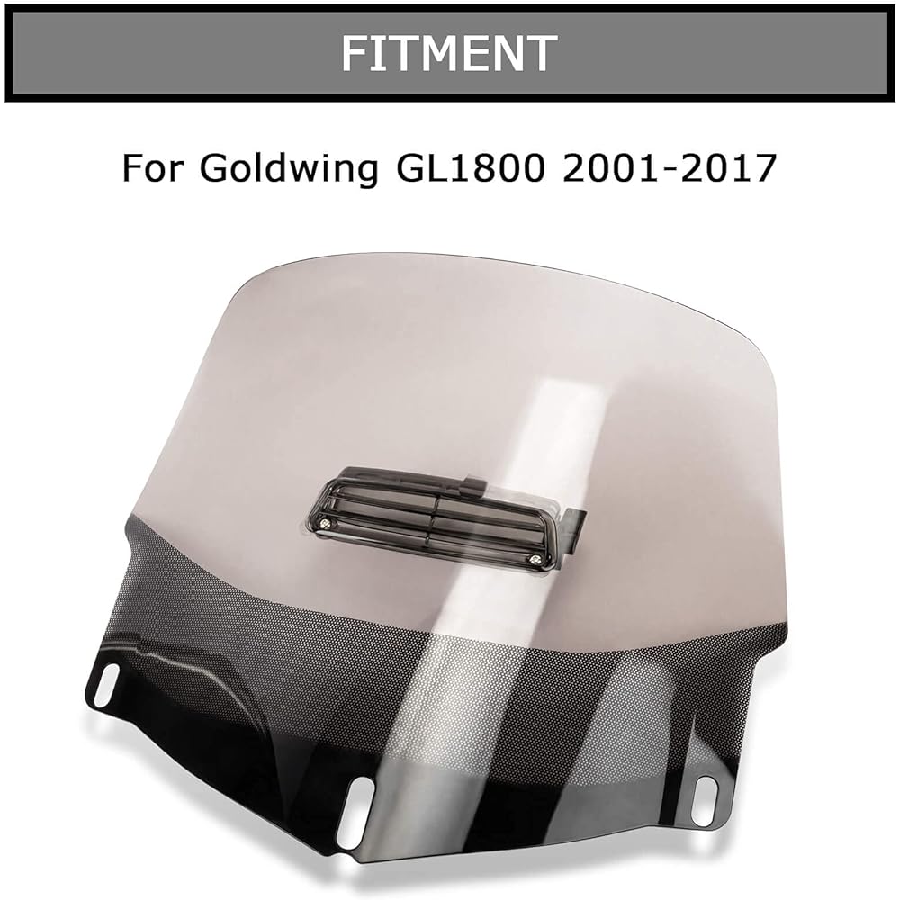 Motorcycle/Motorcycle Windshield Windscreen Windshield with Vent Honda Gold Wing GL1800 2001-2017 Smoke