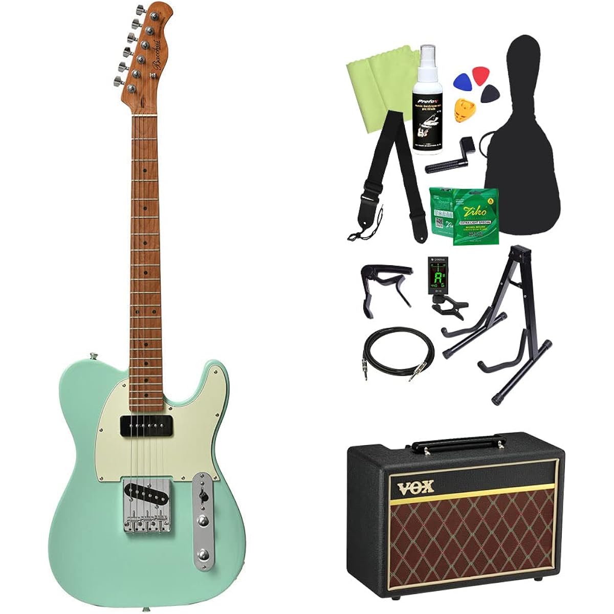 Bacchus BTE-2RSM/M Electric Guitar Beginner 14-piece Set [With VOX Amplifier] SFG Telecaster Type Roasted Maple Neck Bacchus