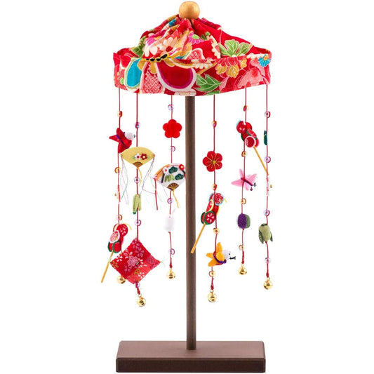 (Smile Market) Hina Doll Tabletop Mini Hanging Doll Hina Doll Chirimen Compact First Doll Festival Personalized Name Wooden Tag Included S Made in Japan