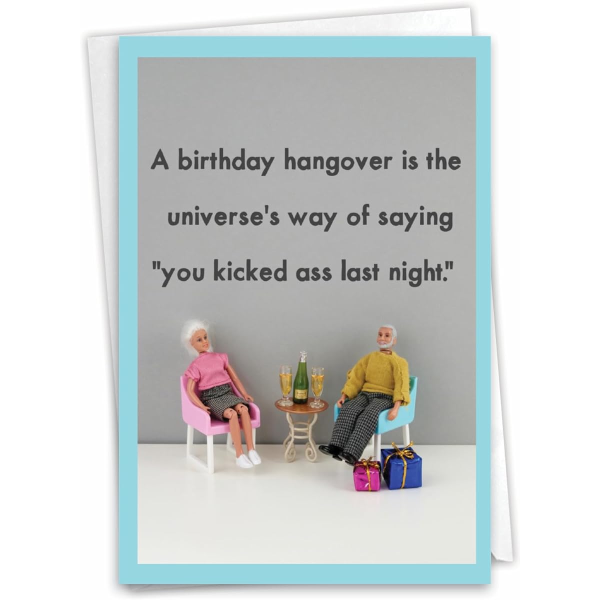NobleWorks - 1 Funny Birthday Greeting Card with Envelope - Adult Alcohol Humor Happy Birthday Card - Birthday Hangover C3340BDG