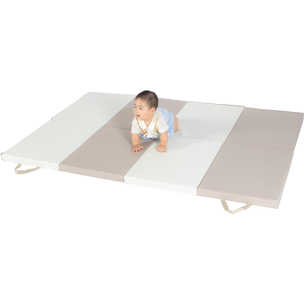 FitElite Play Mat, Baby Mat, Foldable, Baby Floor Mat, Mat, Joint Mat (Brown/Beige, 180x120x4cm (180x60x4cmx2-Piece Set))