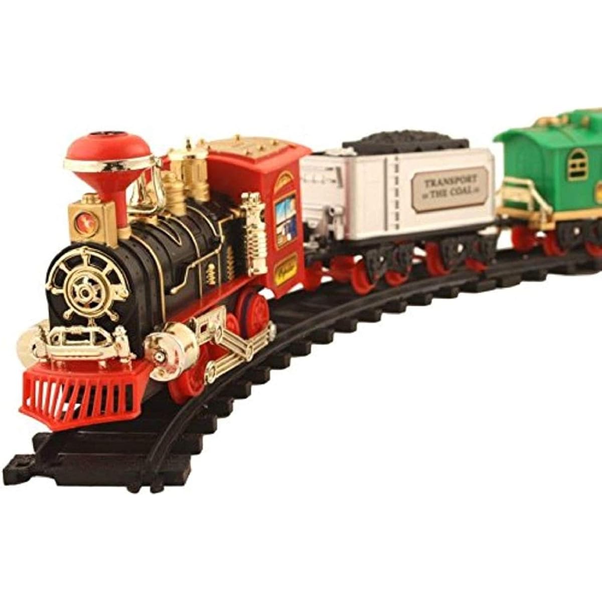 Baby Home Kids Train Set, Electric Metal Alloy Train Toy for Boys Girls, Smoke, Lights, Sounds, Steam Locomotive, Luggage Car, Truck