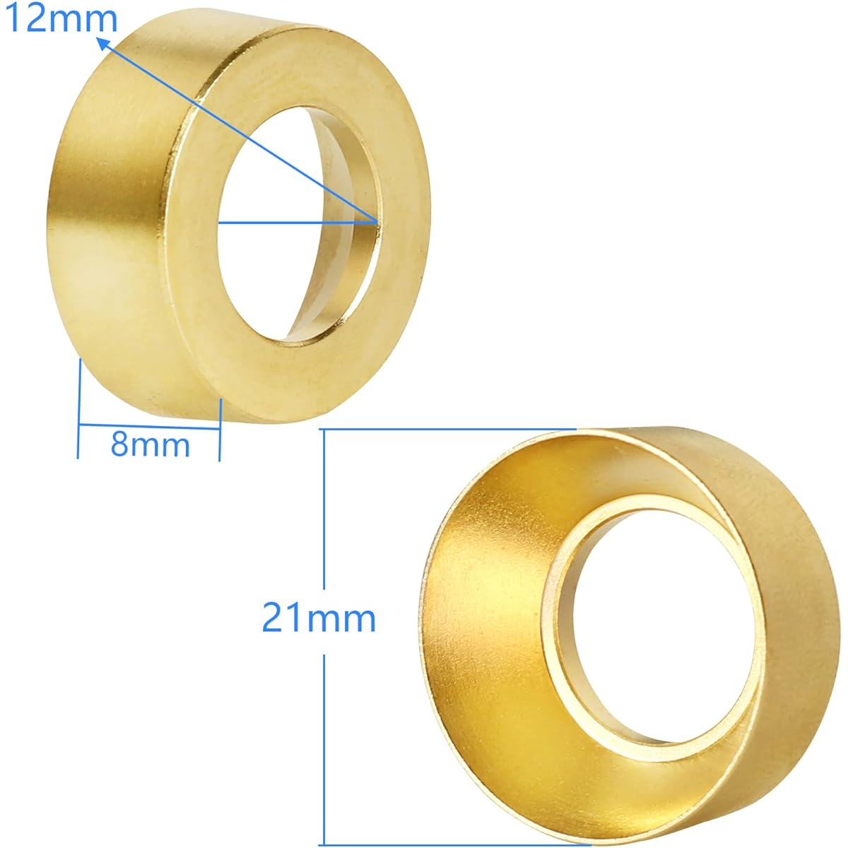 HobbyPark Brass Wheel Weights with Lock Nuts for Axial SCX24 Gladiator Bronco C10 JLU Deadbolt B17 1/24 RC Crawler