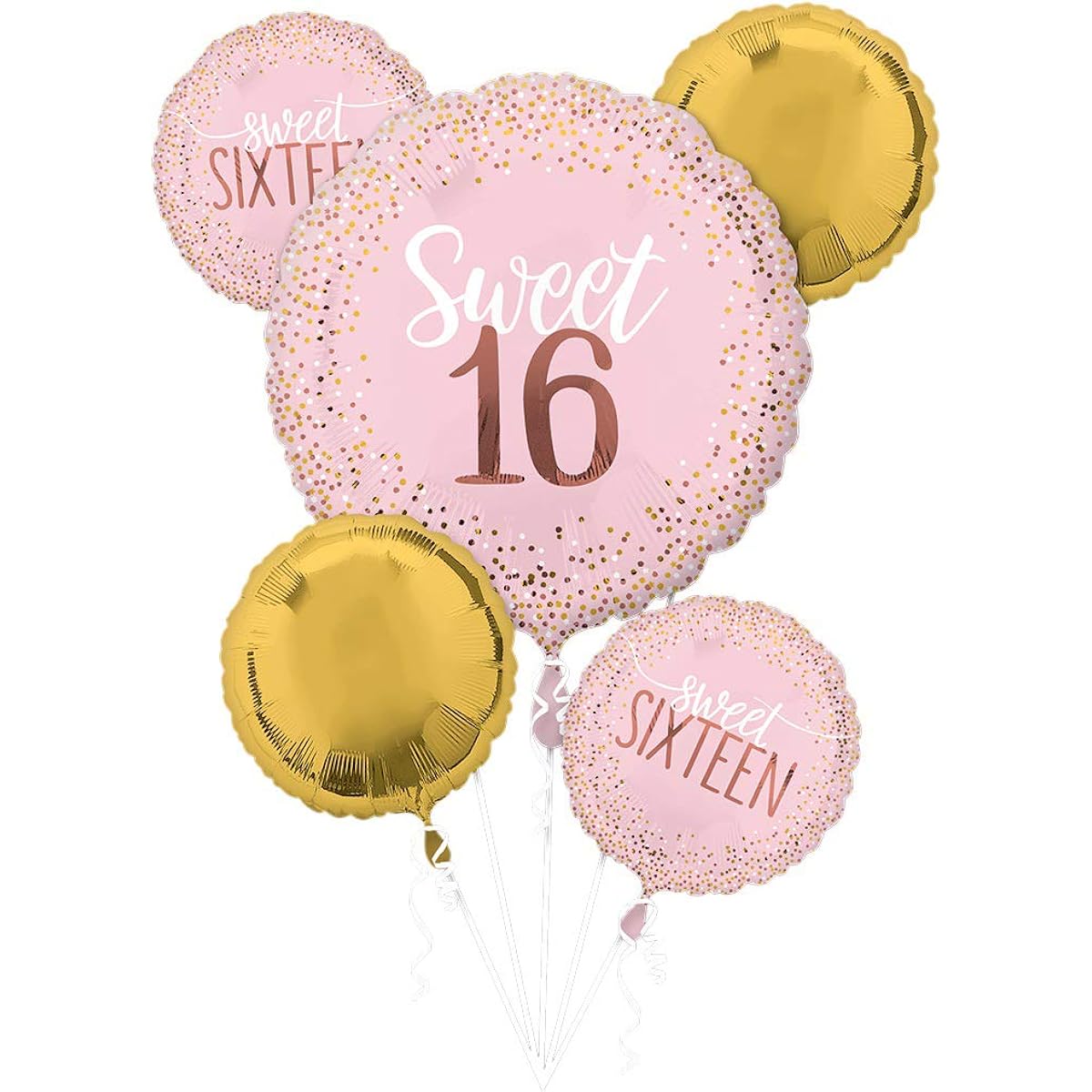 Pink Blush Sweet 16 Foil Party Balloon Bouquet