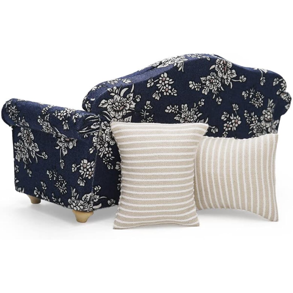 Odoria 1/12 Miniature Couch Sofa Dollhouse Furniture Accessory Dark Blue