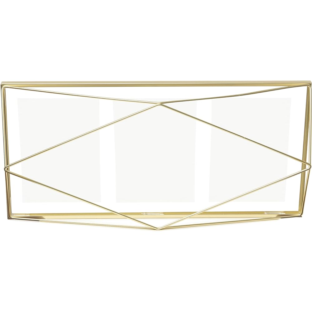 umbra Photo Frame Photo Display Interior Frame Brass Multi 3-sided Photo Picture Frame PRISMA Wall Hanging Tabletop Gift Stylish 2313019221