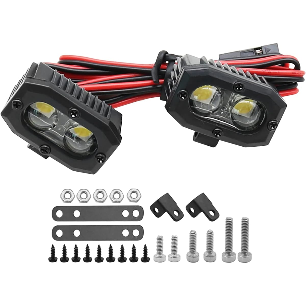 RXZIXYL RC Car LED Light Headlight Spotlight for 1/10 RC Crawler Car Axial SCX10 D90 TRX4 TRX6 CC01 Redcat Gen8 Parts (2 Lights B)