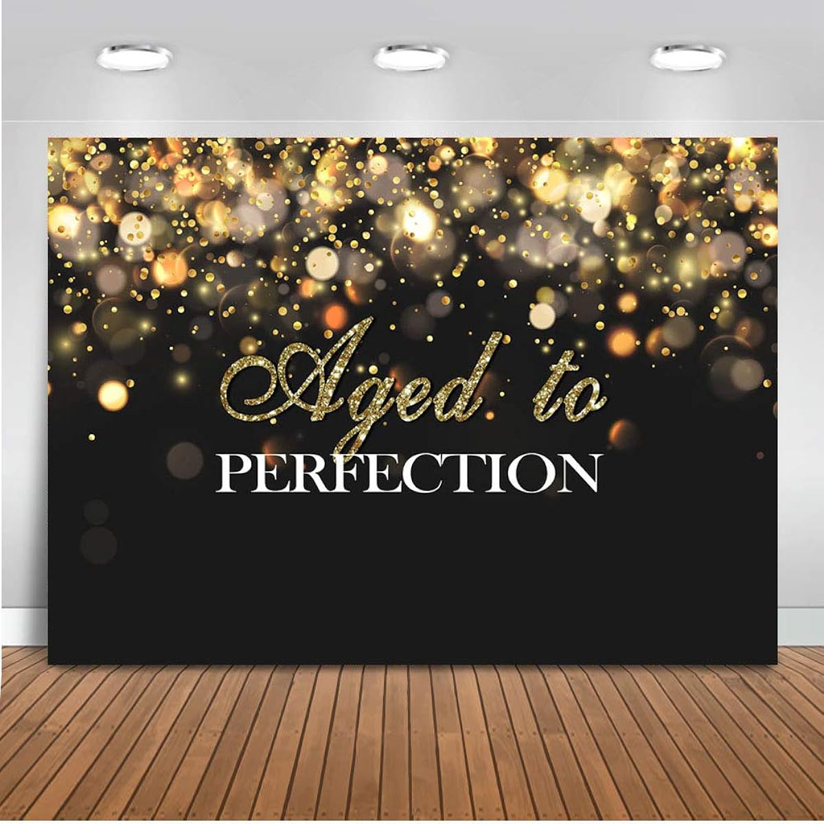 Avezano Aged Birthday Backdrop Glitter Bokeh Photography Background 30th 40th 50th 60th 70th 80th 90th 100th Perfection Aged Toe Party Decorations Banner (7x5ft)