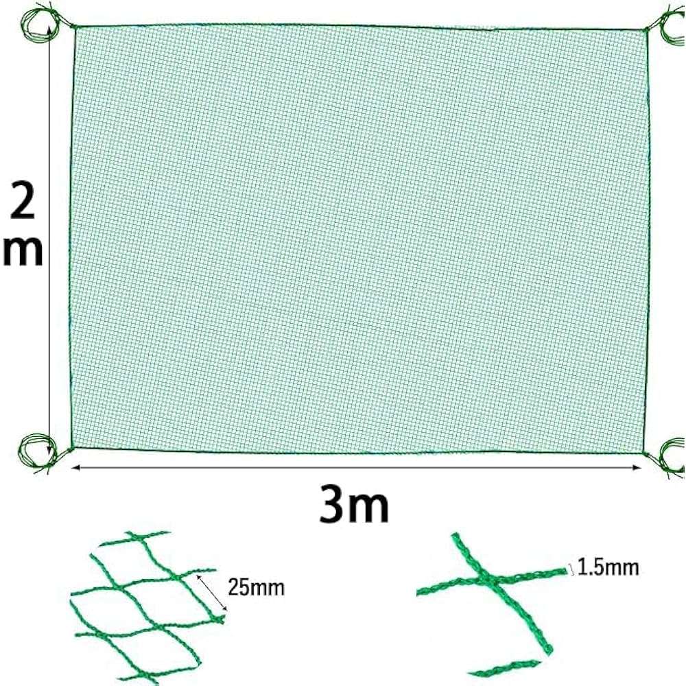 Baseball net, Baseball practice net, Baseball bag net, Ball prevention net, Bird prevention net, Beast prevention net, Multi-purpose net, Shatterproof net, Green net, 2x3m