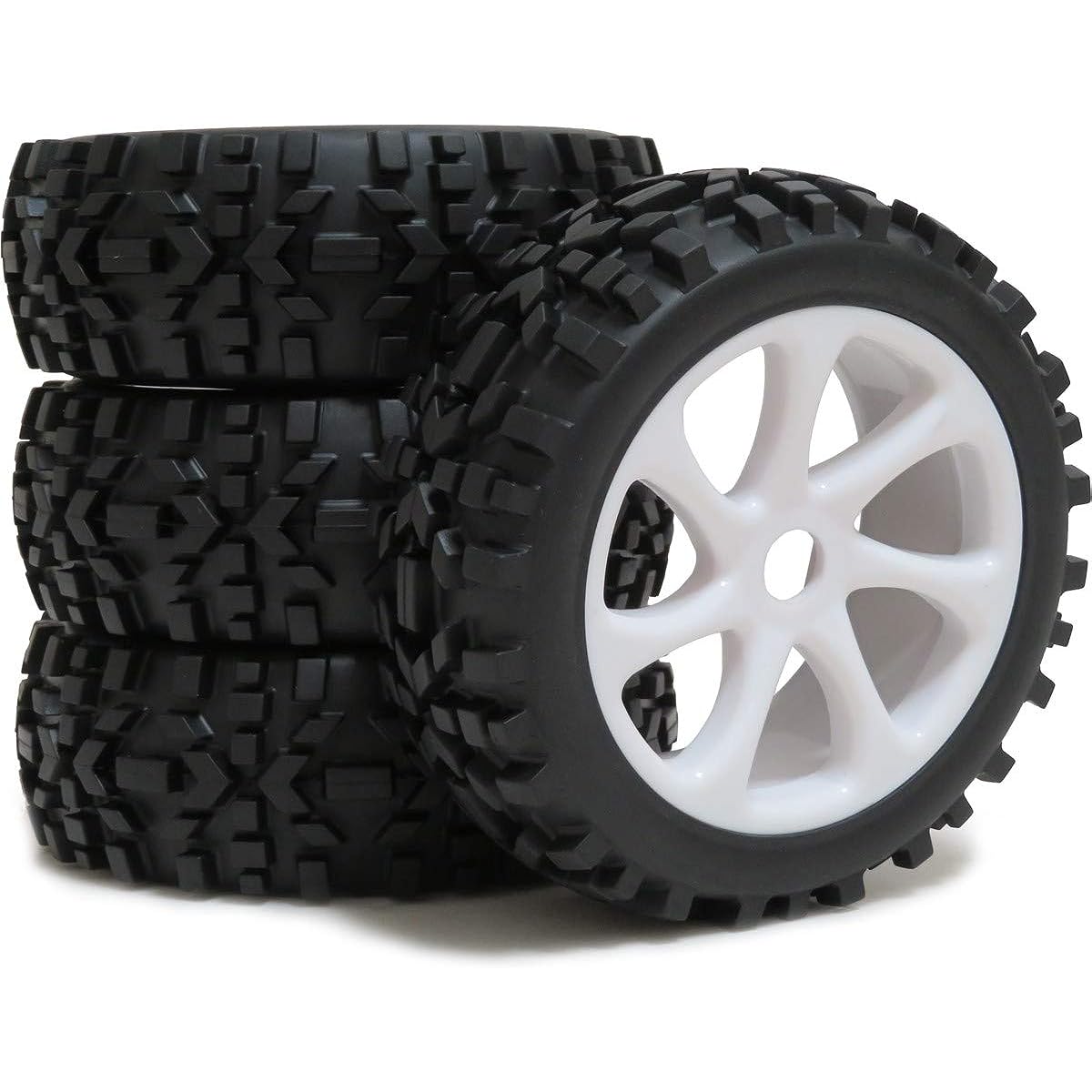 1/8 RC Off-Road Buggy Badlands Tires All Terrain Tires & Hexagon 17mm Wheels for RC 1:8 Buggy Car 4pcs