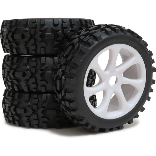 1/8 RC Off-Road Buggy Badlands Tires All Terrain Tires & Hexagon 17mm Wheels for RC 1:8 Buggy Car 4pcs