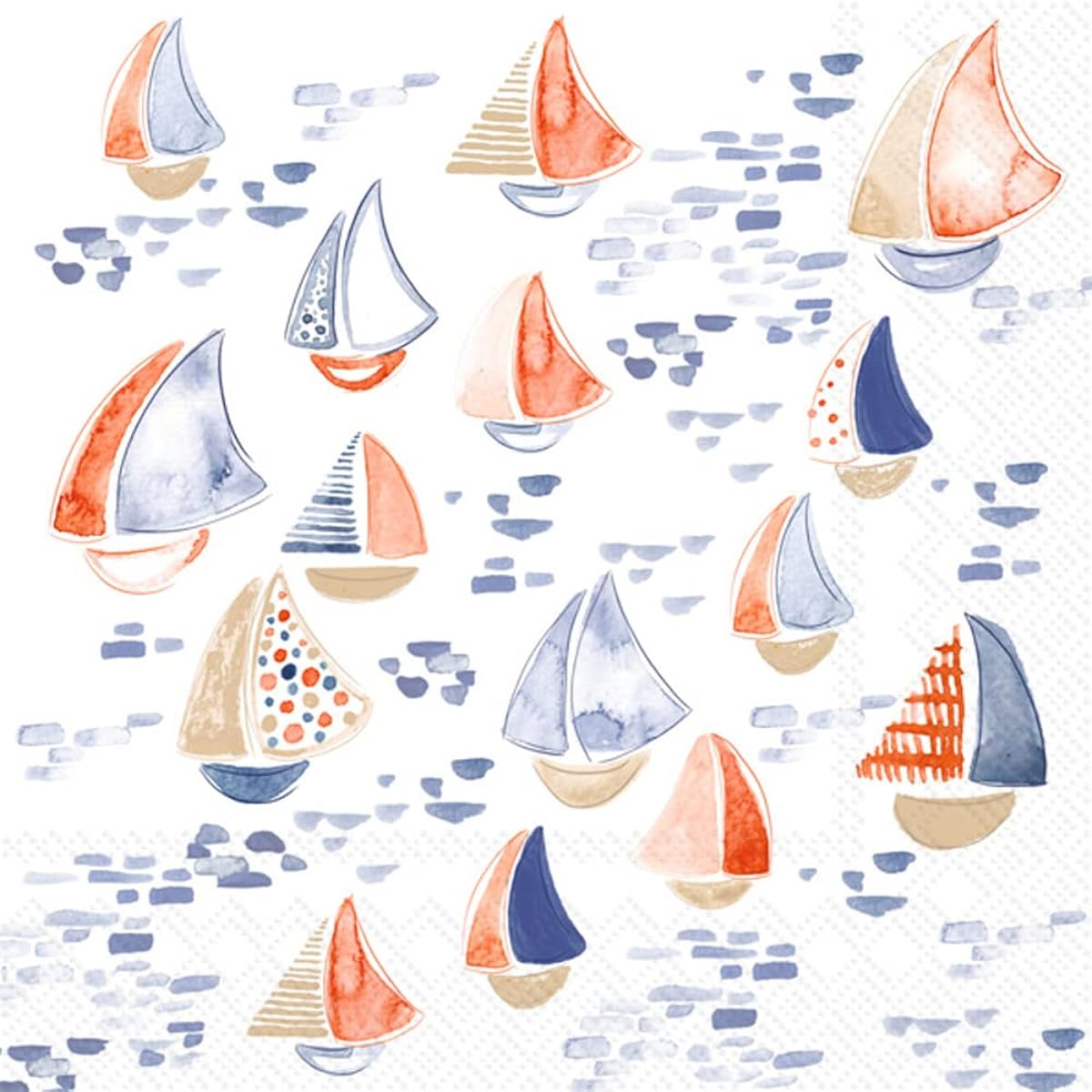 IHR Ideal Home Range 3-Ply Paper Napkins Coastal Nautical Beach Design Cocktail Size Nantucket Yacht 20 Sheets