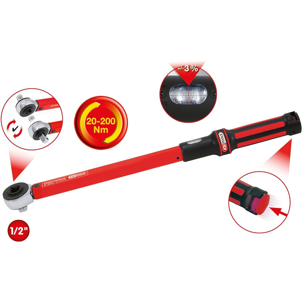KS TOOLS 1/2" ERGOTORQUEbasic torque wrench 20-200Nm 1/2" ERGOTORQUEbasic torque wrench 20-200Nm 516.1942