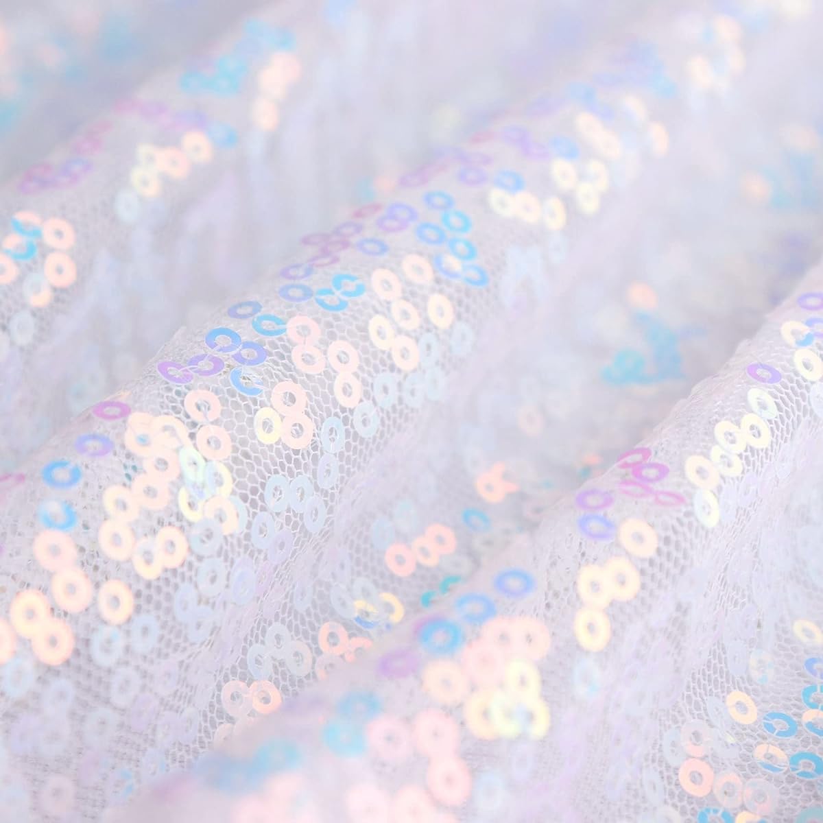 Efavormart Iridescent Blue Sequin Premium Table Runner Wedding Birthday Party Decor Fits Rectangular and Round Tables 108x12 Inch