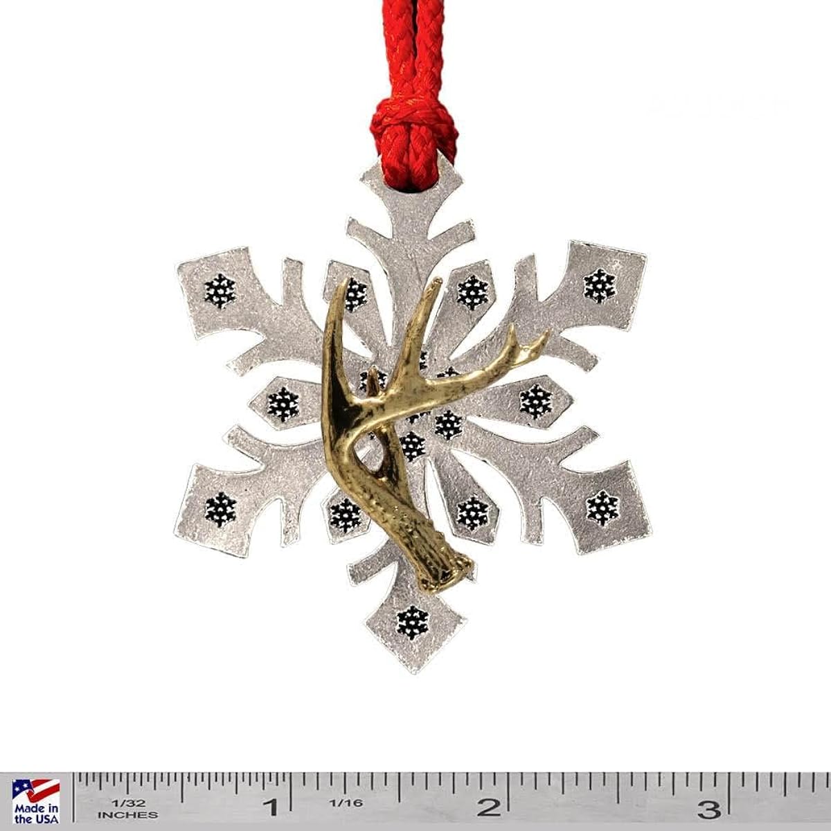 Mammals Christmas & Winter Ornament Made in the USA Lead Free Pewter Snowflake Back