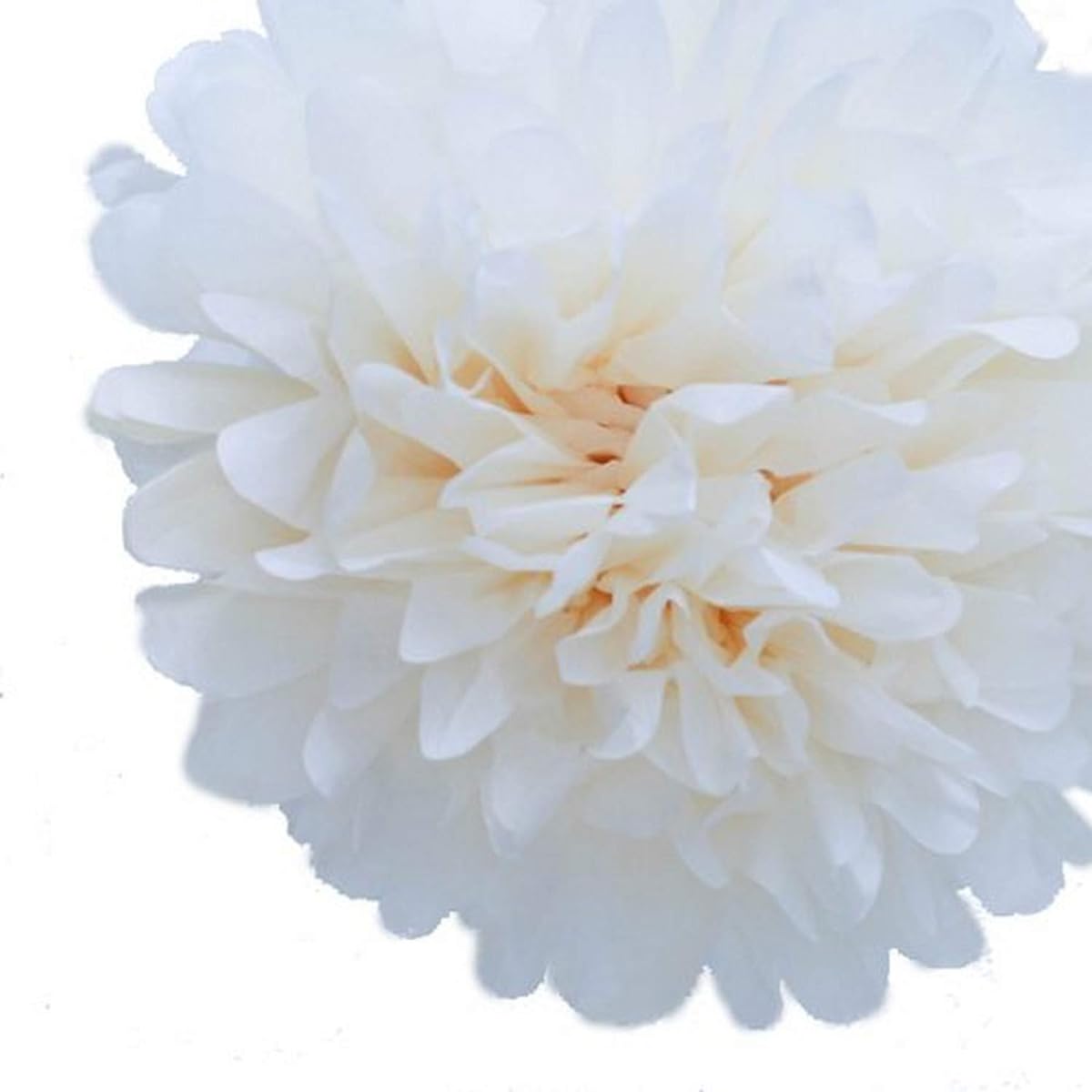 Dress My Cupcake 14 inch Ivory Cream Paper Pom Poms, Set of 4