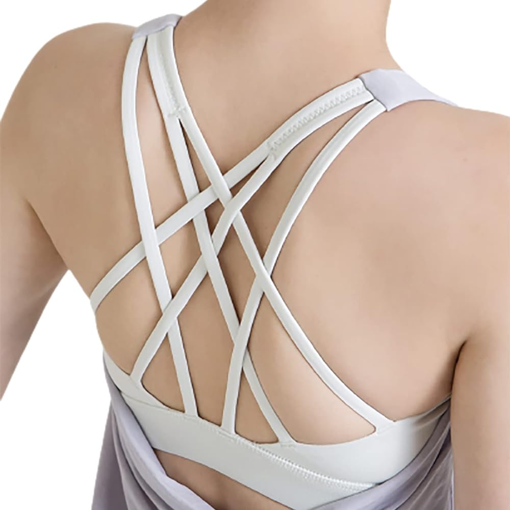 [and-L] Women's Yoga Wear, Tops with Cups, Tank Top, Body Covering, Integrated Bra Top, Quick Drying
