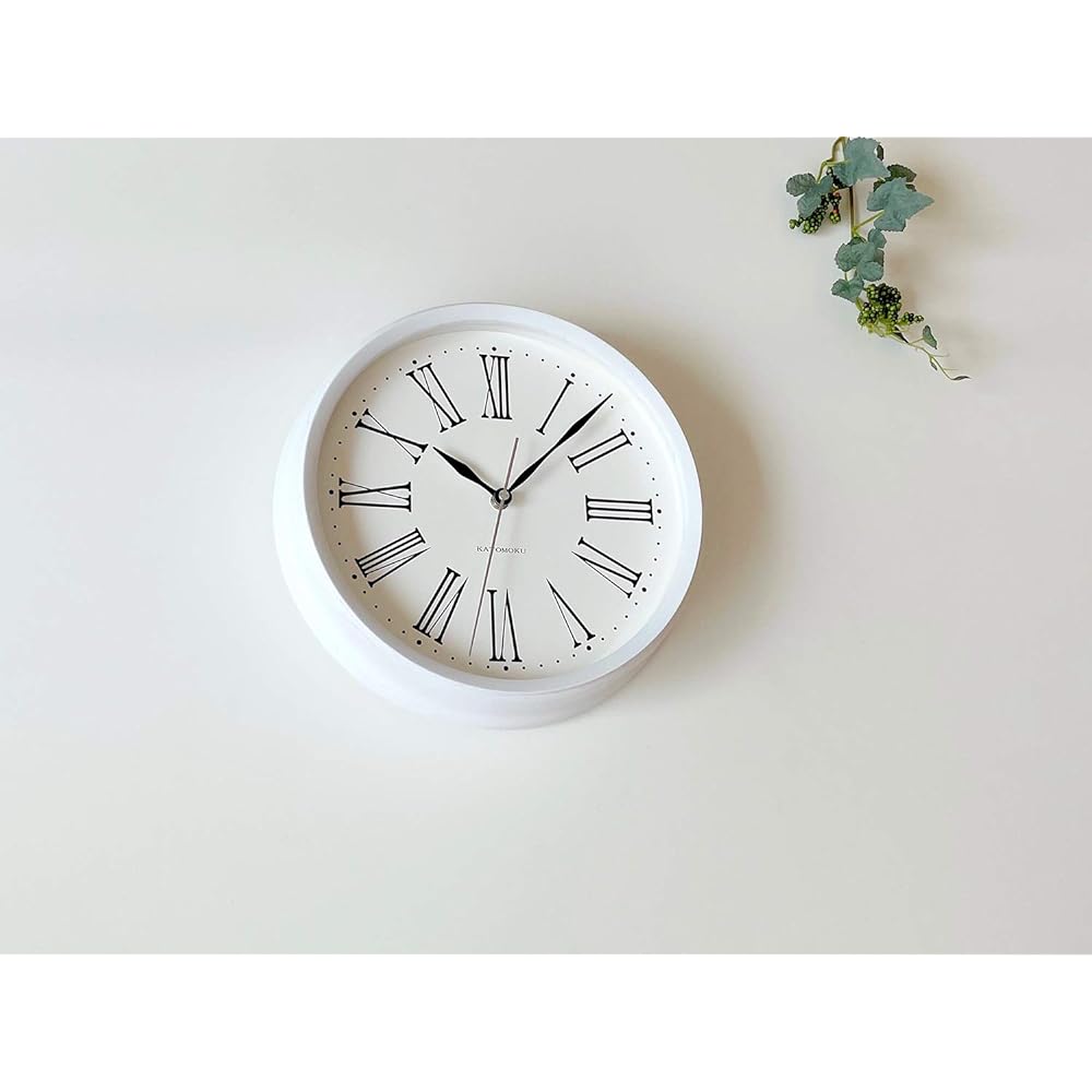KATOMOKU muku clock 5 Roman numerals white radio clock continuous second hand km-58WRC φ306mm