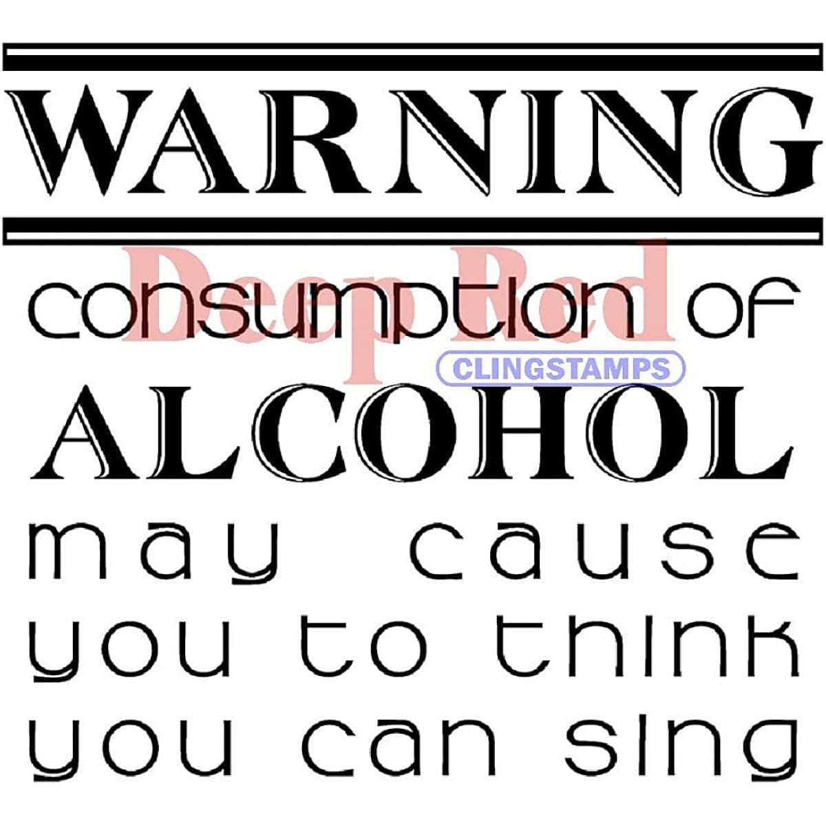 Deep Red Cling Stamp 3"X3"-Warning Label (Parallel Import)