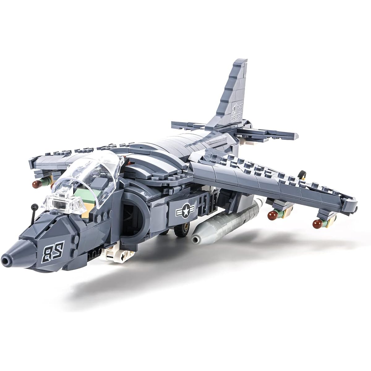 DAHONPA AV-8 Combat Military Airplane Building Blocks Set 807 Pieces Air Force Build Blocks Toys Gifts for Kids and Adults