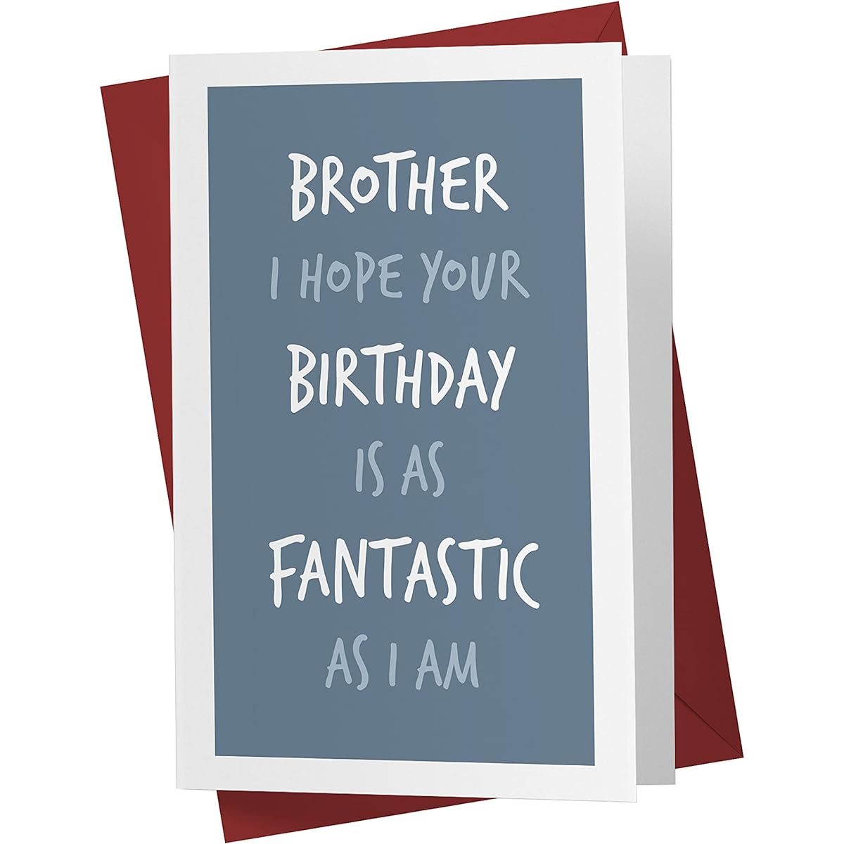 Funny Birthday Card for Brother - Anniversary Card from Sister to Him - Brother Birthday Card - with Envelope (Fantastic Brother)