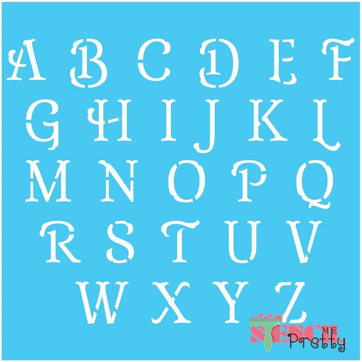 French Script Alphabet Stencil Best Vinyl Large Stencil Perfect for Painting on Wood, Canvas, Walls and More - Mega (2.75" Height for Each Letter) | Extra Thick Exhibition Grade White Color Material