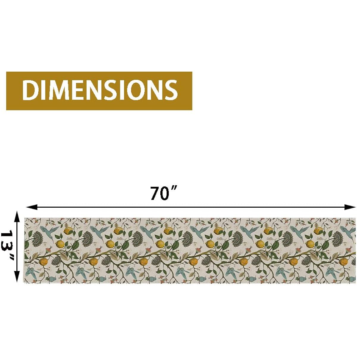 Lemon Branch Table Runner Seasonal Spring Bird Tablecloth Kitchen Dining Table Home Party Decor 13 x 70 Inch