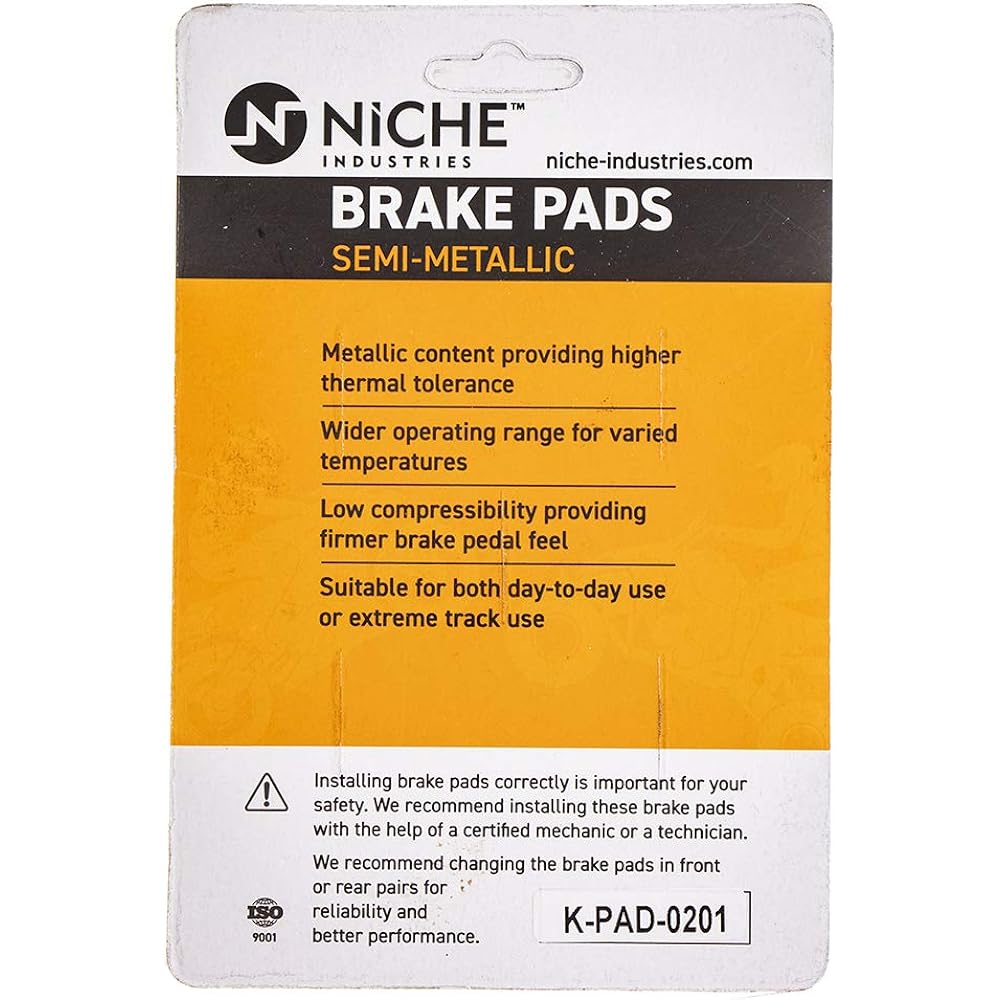 NICHE Brake Pad Set Harley-Davidson Street Rod Glide Road King Front 41854-08 Rear Semi-Metallic 4 Pack