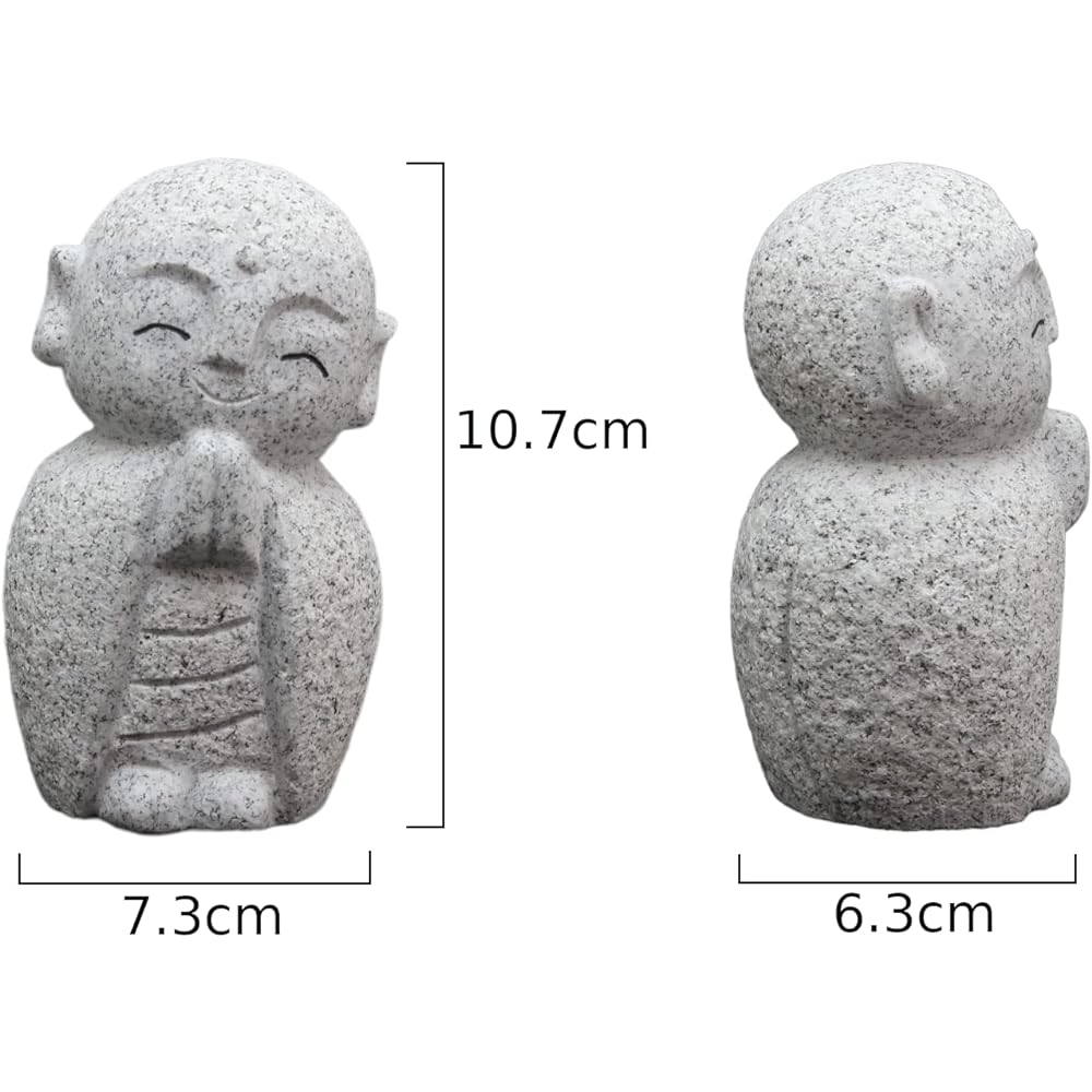 Cinsault Cute Healing Jizo Figurine Granite H10.7cm W7.3cm D6.3cm 750g GZ39