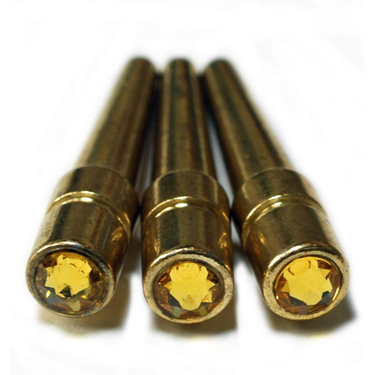 WE Games Brass Cribbage Pegs with Swarovski Austrian Crystals, Set of 3, Yellow, 32-6700
