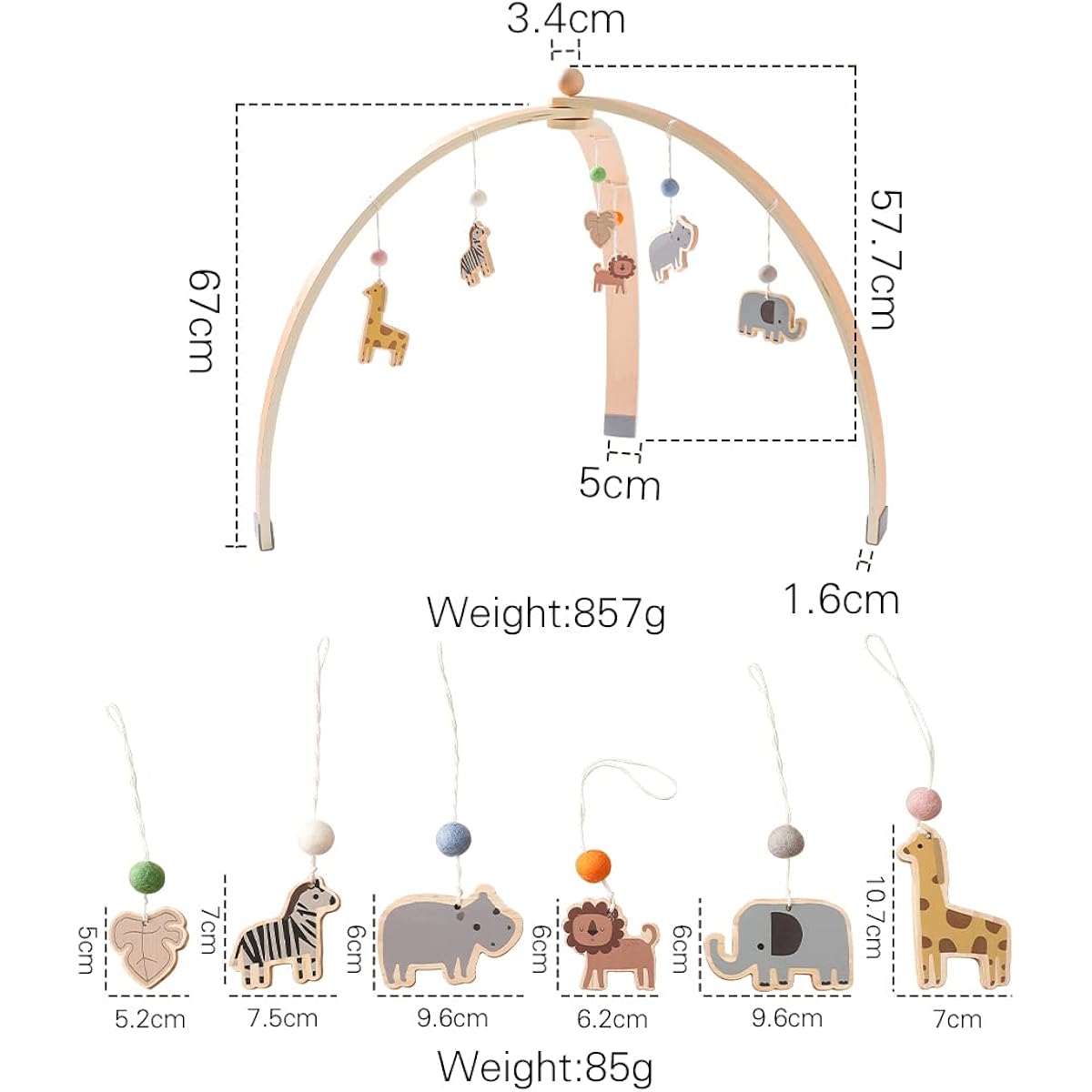 Etucdose Play Gym, Baby Gym with Toys, Wooden, Natural, Indoor Play Equipment, Play Gym, Animal, Activity Play Gym, Wooden Toy, Finger Play, Hanging Toy, Foldable, Home Time, Early Education, Newborn, Baby Shower, Birthday Present, Gift