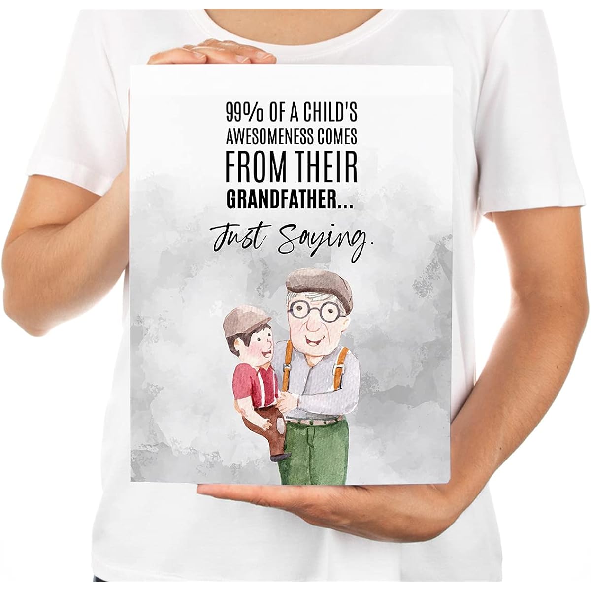 Andaz Press Funny National Grandfather's Day Jumbo Cards, The Greatness That Comes From Grandfather, 8.5 x 11 Inch Blank Greeting Cards with Envelopes, Father's Day Cards, Birthday Cards for Grandpa, 1 Pack