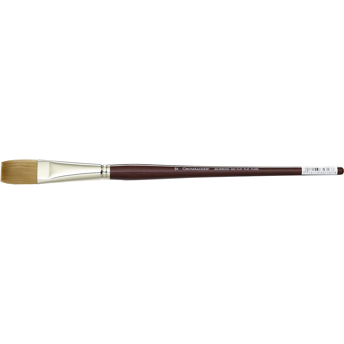 Grumbacher Golden Edge Golden Toray Flat Oil & Acrylic Brush Synthetic Hair Size 12 (630F12G)