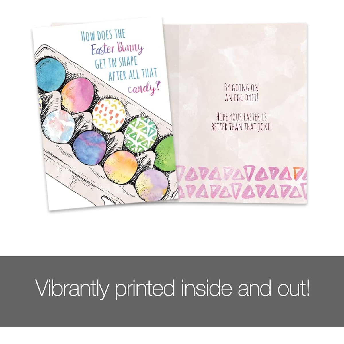 Tree-Free Greetings Easter Greeting Cards, Eco-Friendly, Made in the USA, 100% Recycled Paper, 5"x7", Bunny Diet (GO60467)
