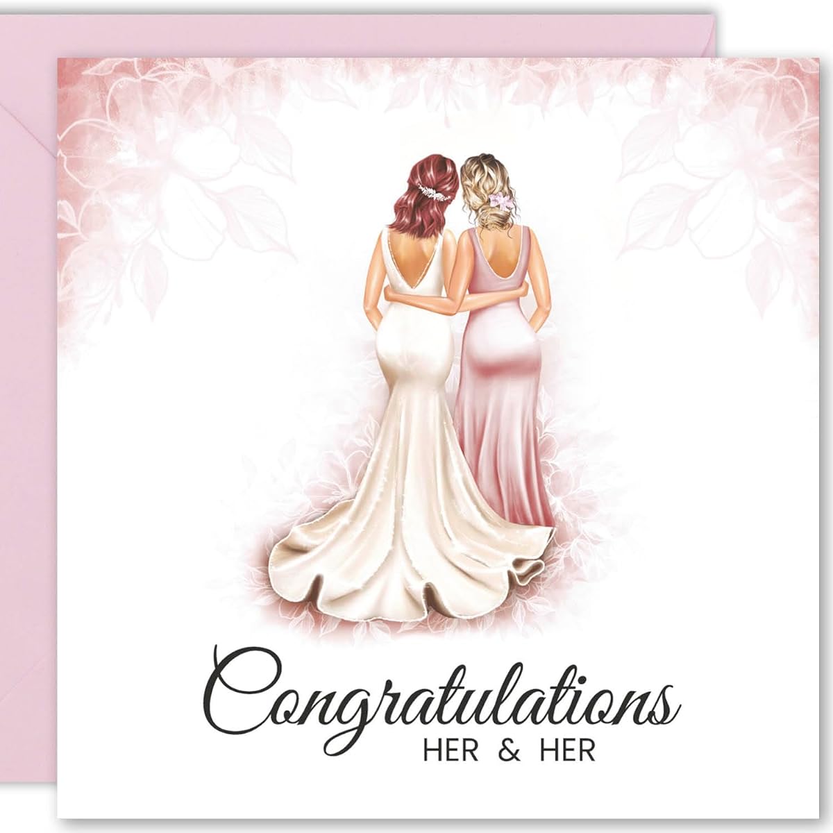 Cult Kitty Congratulations Bride - Wedding LGBT Cards for Women - Thick Premium LGBT Cards for Women Wedding Gay Marriage Cards with Colorful Envelopes