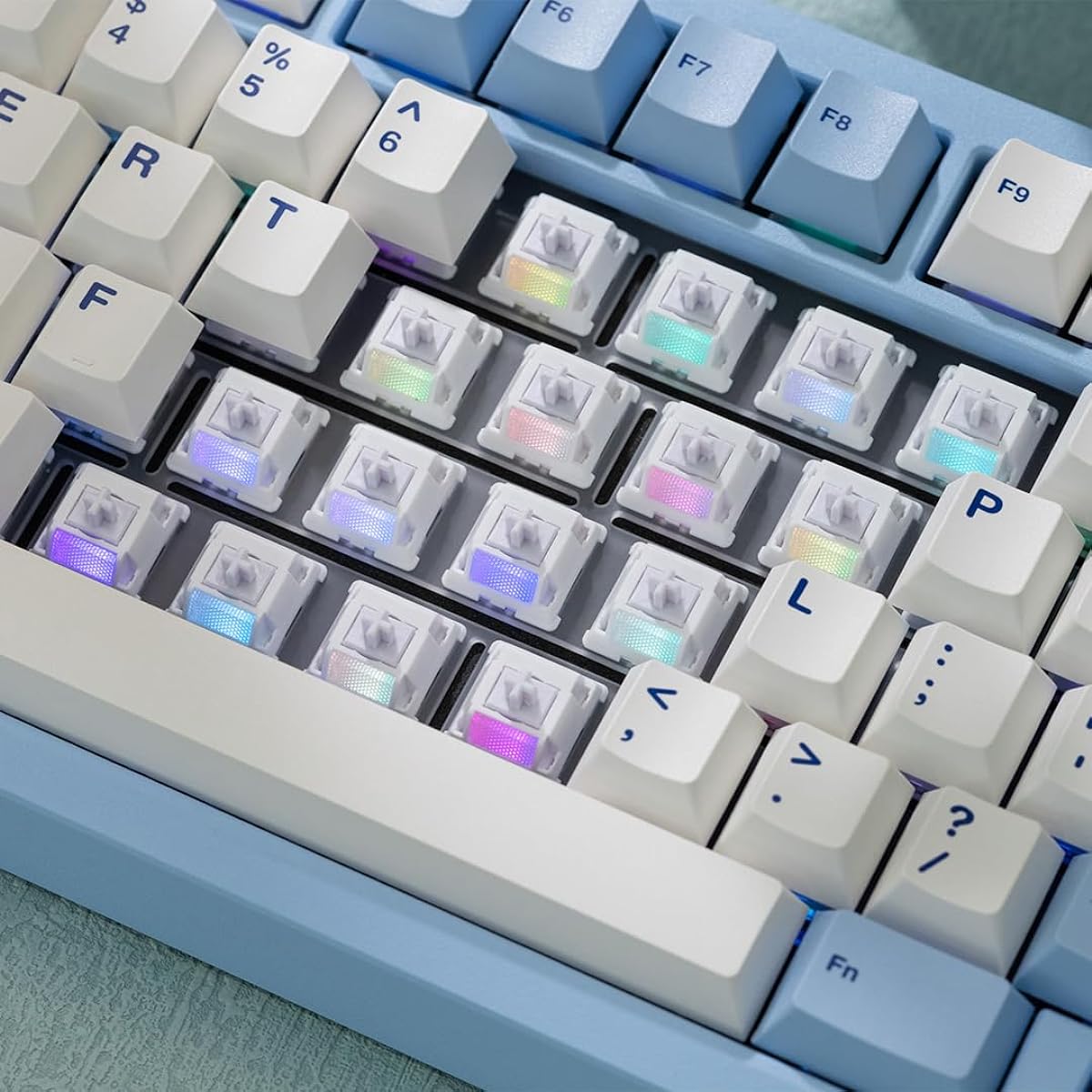 WS Morandi 35pcs Linear Mechanical Keyboard Switch, 5 Pin PCB Mount Factory Lubricated Switch 60g Spring Key Switch with POM Housing UPE Stem MX Keycaps for RGB Gaming Keyboard