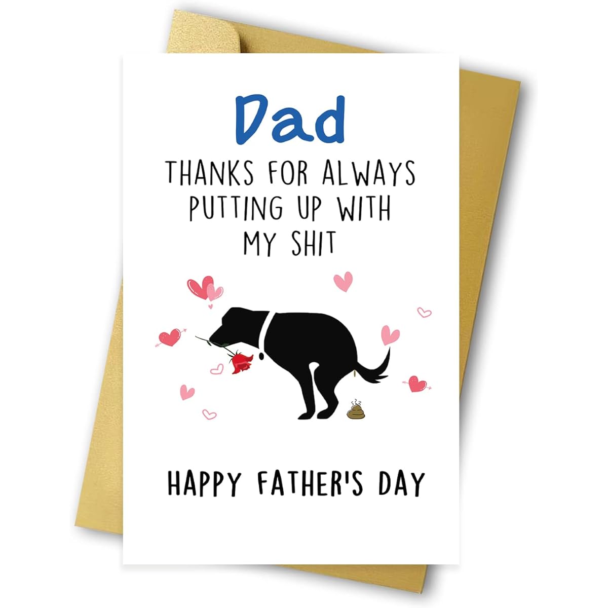 Huameigf Happy Dog Father's Day Cards Gifts from Dogs Cute Dog Dad Father's Day Cards from Son Daughter Best Dog Dad Dog Dad Gifts First Father's Day Card for Men