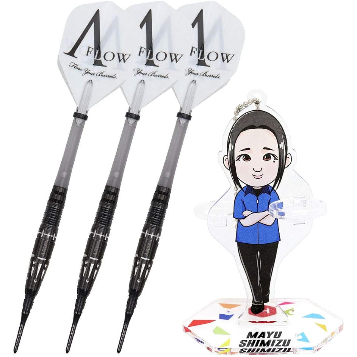 DYNASTY A-FLOW BLACK LINE Coating RIELL2 plus Shimizu Mayu Model Dart Stand Set