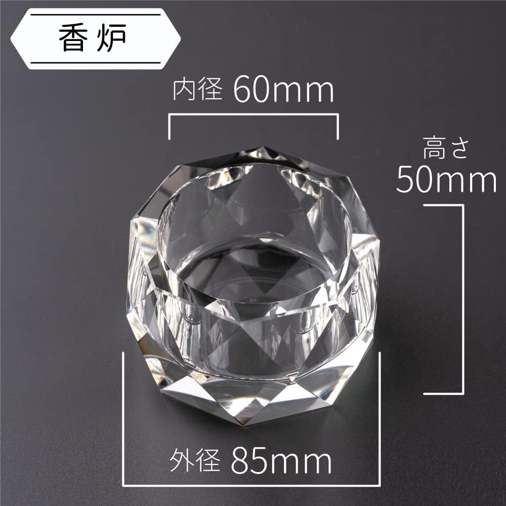 Buddhist altar fittings Pluto Clear 5 pieces 2.5 dimensions Crystal Buddhist fittings Modern Buddhist fittings set Stylish (Clear) Buddhist altar