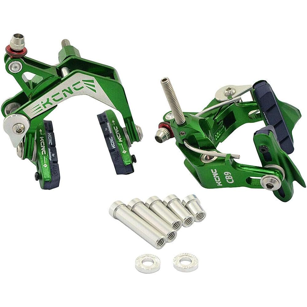 KCNC CB9 Road Caliper Brake Set (Front and Rear) Designed For Road Bike Wide Wheel Rim, Green, SK2146