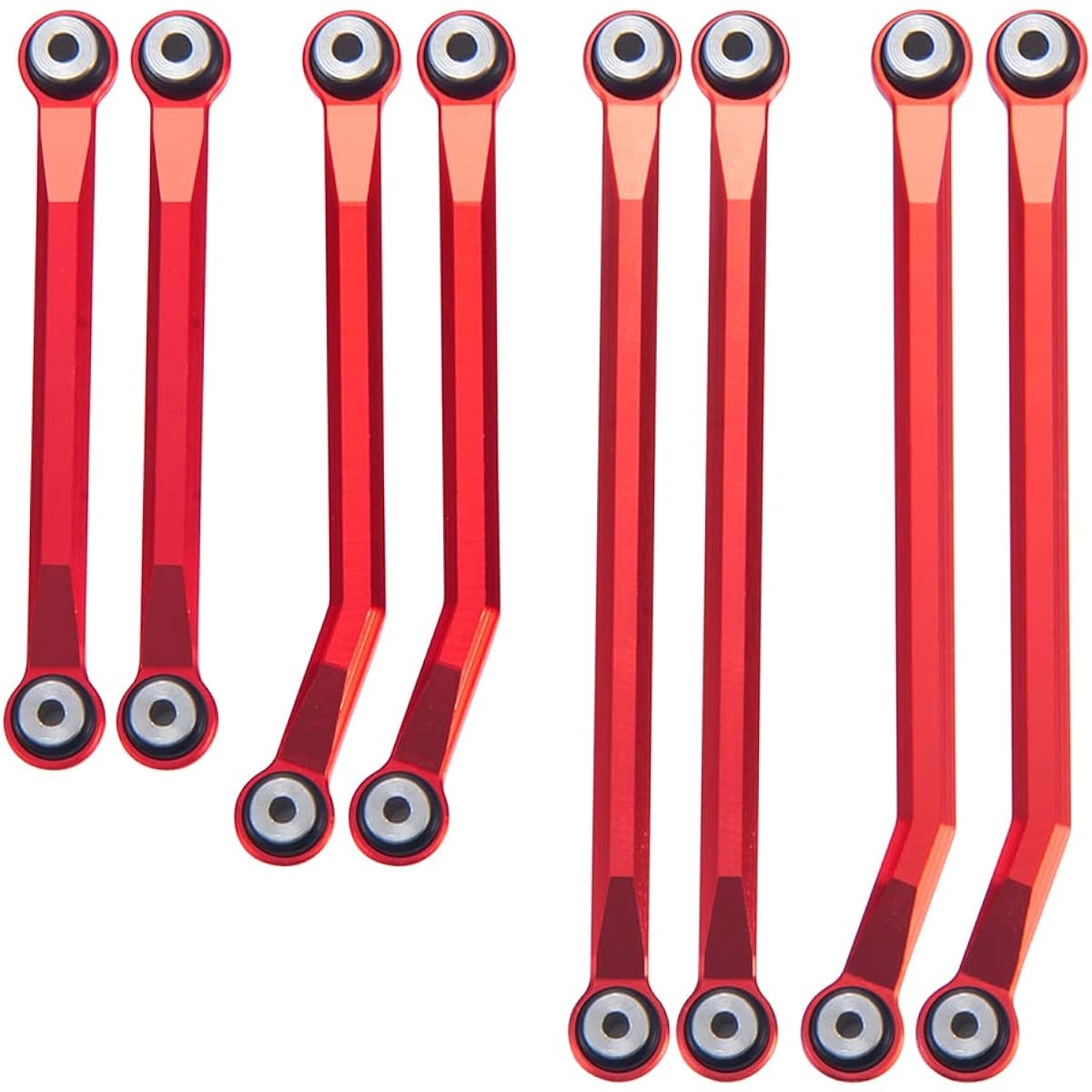 RCLIONS High Clearance Link Set TRX4M Upgrade Linkage 1/18th RC Crawler Car Parts (Red)