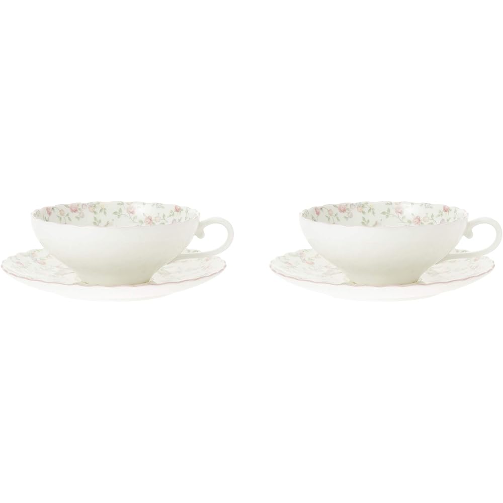 Noritake Tea Cup & Saucer (Pair Set) 180cc Cutie Rose Microwave Safe 2 Bone China P58043A/9940