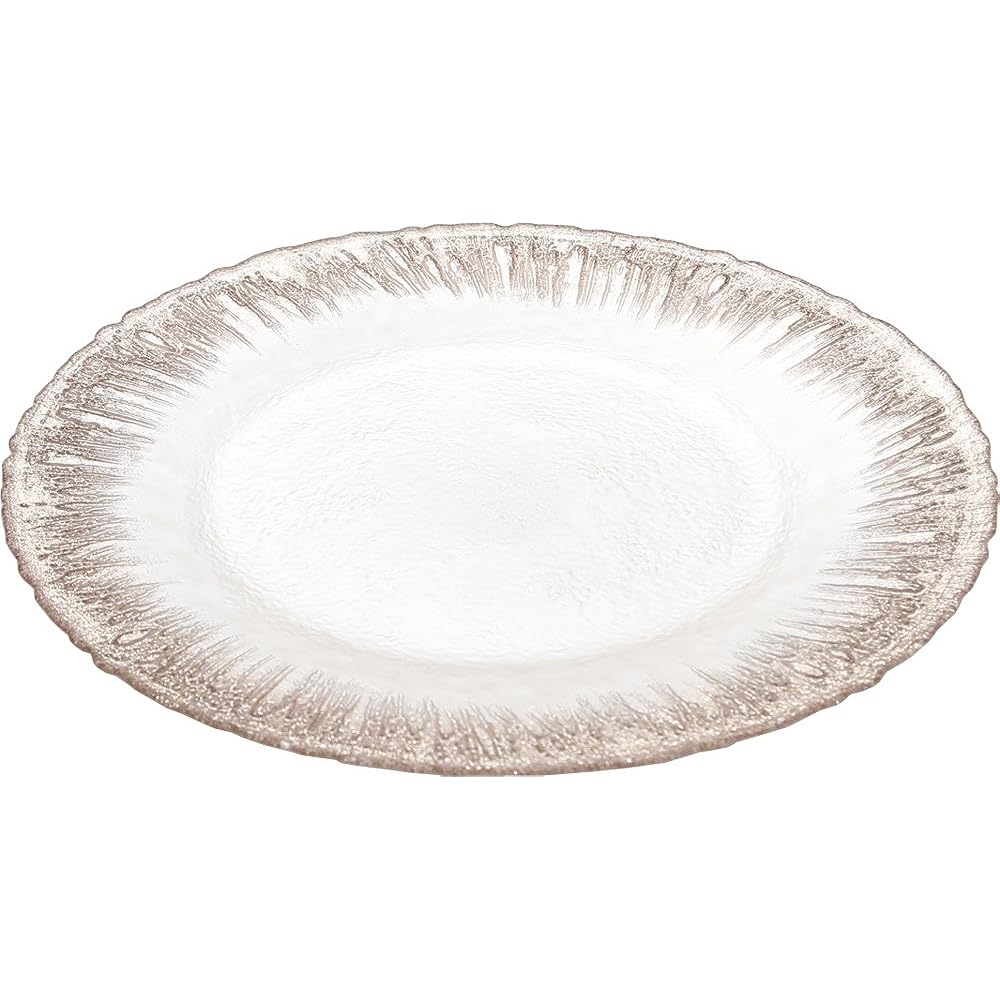 Vetro Felice Large Plate Western Tableware Plate White Pearl x Ginger 33cm Set of 4 Glass of Happiness Flash 349133