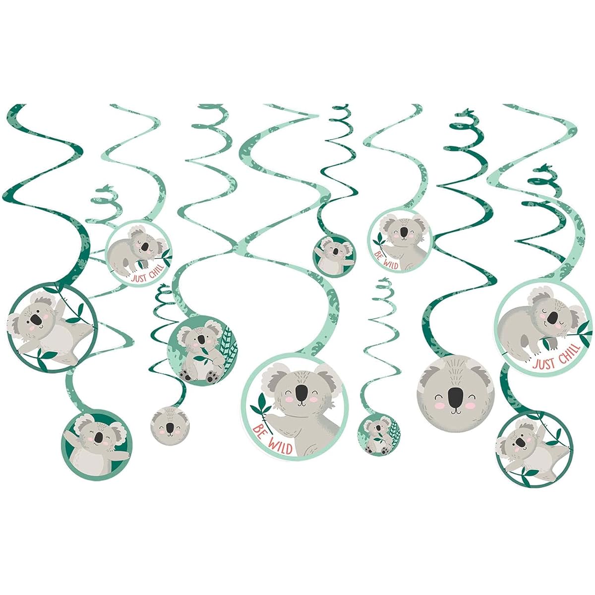 Koala Hanging Swirl Cutout Decorations | 12 Count