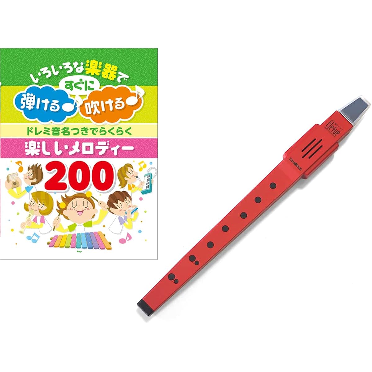 Electronic recorder Elefue + Doremi Easy and fun melodies with note names 200 TAHORNG TAHORNG EF10RD Red