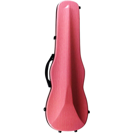 Violin Case 4/4 Full Size Violin Hard Case with Hygrometer Violin Case Backpack Carbon Fiber Triangle Shape Violin Backpack Shoulder Waterproof Rainproof Professional Violin Protection Box Sturdy Handle for Violinists, Pink