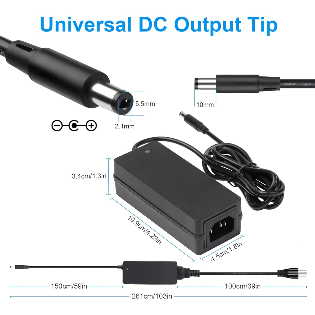 Auplf 12V 5A Power Supply AC/DC Adapter UL Certified AC 100V-240V to 12 Volt Power Converter Transformer with 14DC Chip US Plug 12 Volt 5 Amp Power Adapter for LED Strip Monitor Security
