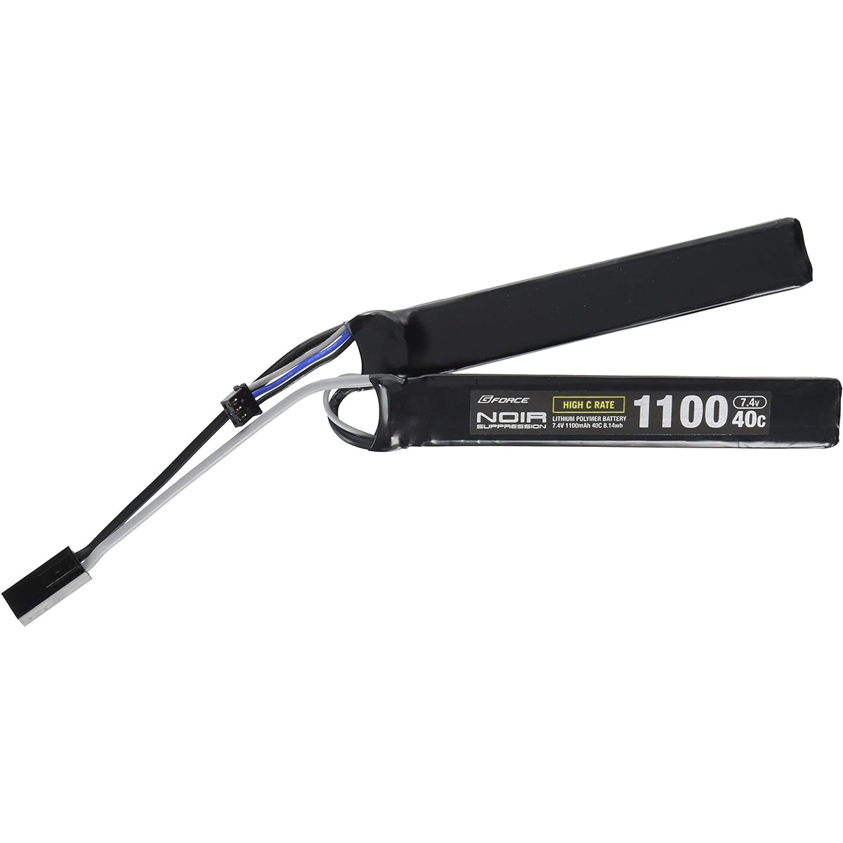 G-FORCE Noir Suppression LiPo 7.4V 1100mAh 40C SOPMOD compatible Saddle Pack GFG932
