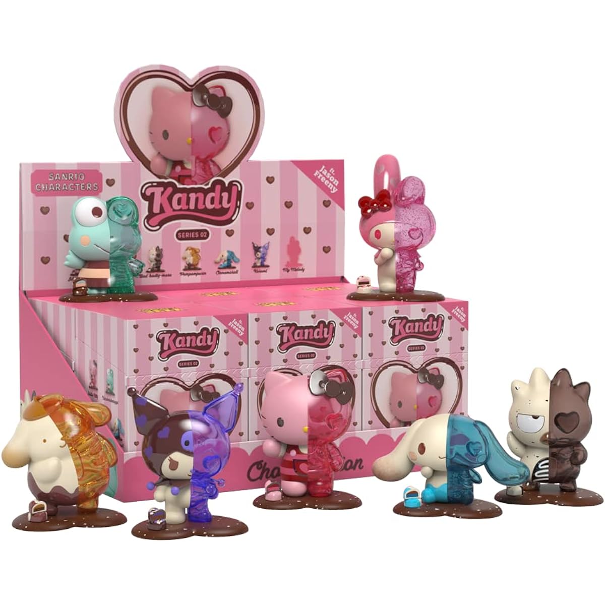Mighty Jaxx Kandy x SANRIO ft. Jason Freeny Series 02 (Chocolate Edition) - Art Collectibles | Tray of 6 | Multicolor | 4" Blind Box